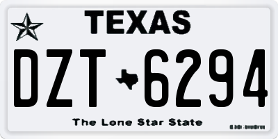 TX license plate DZT6294