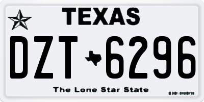 TX license plate DZT6296