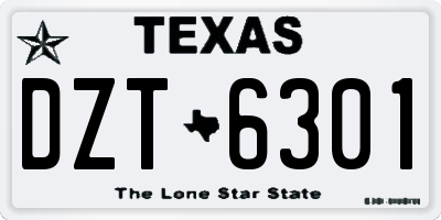 TX license plate DZT6301