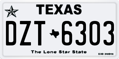 TX license plate DZT6303
