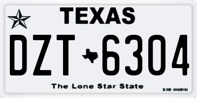 TX license plate DZT6304