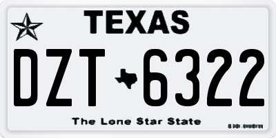 TX license plate DZT6322