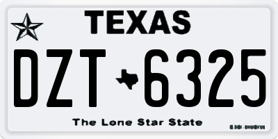 TX license plate DZT6325