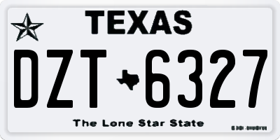 TX license plate DZT6327