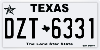 TX license plate DZT6331