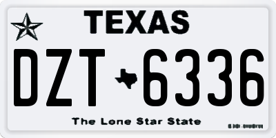 TX license plate DZT6336