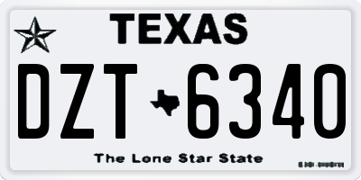 TX license plate DZT6340