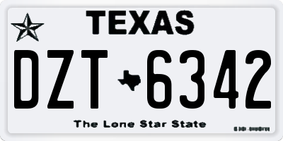 TX license plate DZT6342