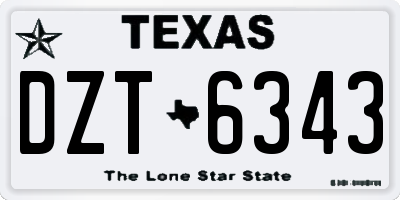 TX license plate DZT6343