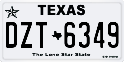 TX license plate DZT6349