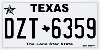 TX license plate DZT6359