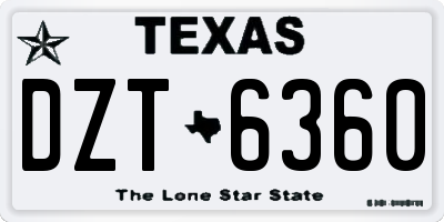 TX license plate DZT6360