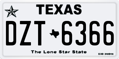 TX license plate DZT6366
