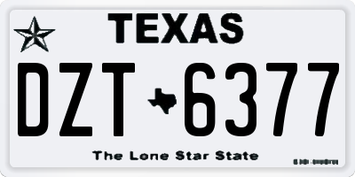 TX license plate DZT6377