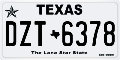 TX license plate DZT6378