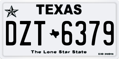 TX license plate DZT6379
