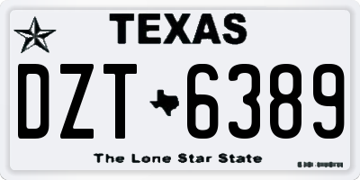 TX license plate DZT6389