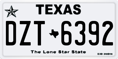 TX license plate DZT6392