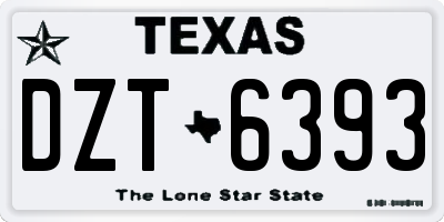 TX license plate DZT6393