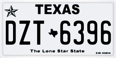 TX license plate DZT6396