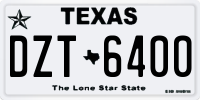 TX license plate DZT6400