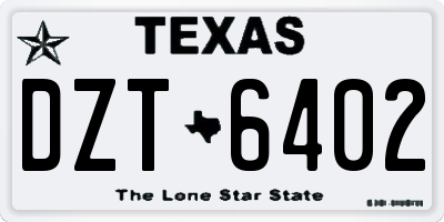 TX license plate DZT6402