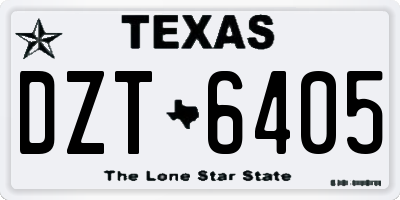 TX license plate DZT6405