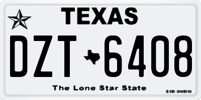 TX license plate DZT6408
