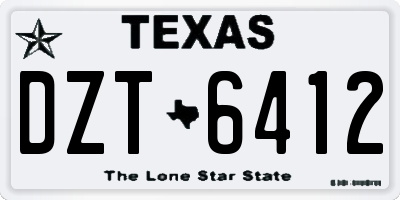 TX license plate DZT6412