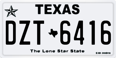 TX license plate DZT6416