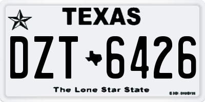 TX license plate DZT6426