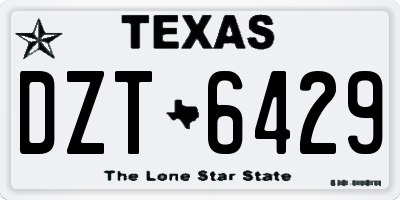 TX license plate DZT6429