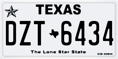 TX license plate DZT6434