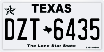 TX license plate DZT6435