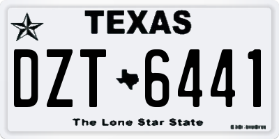 TX license plate DZT6441