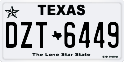 TX license plate DZT6449