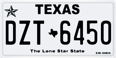 TX license plate DZT6450