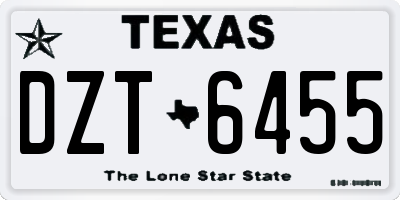 TX license plate DZT6455