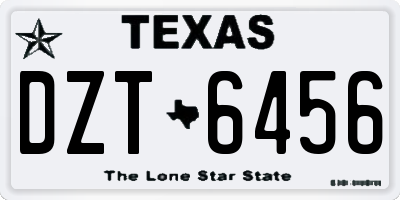 TX license plate DZT6456