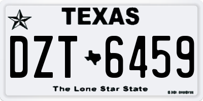 TX license plate DZT6459