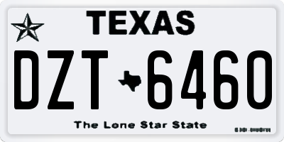 TX license plate DZT6460