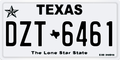 TX license plate DZT6461