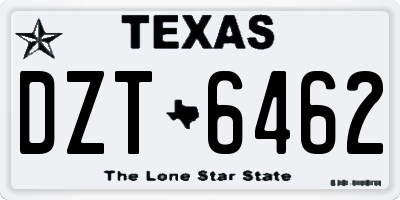 TX license plate DZT6462