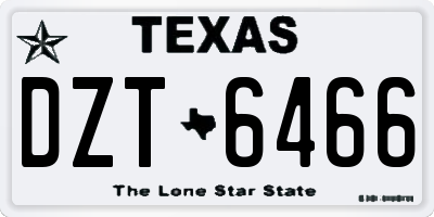 TX license plate DZT6466