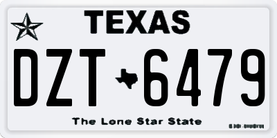 TX license plate DZT6479
