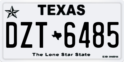 TX license plate DZT6485