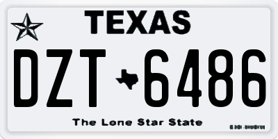 TX license plate DZT6486