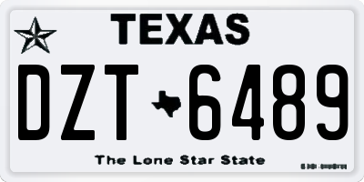 TX license plate DZT6489