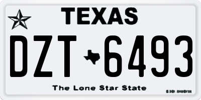 TX license plate DZT6493