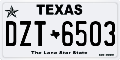 TX license plate DZT6503